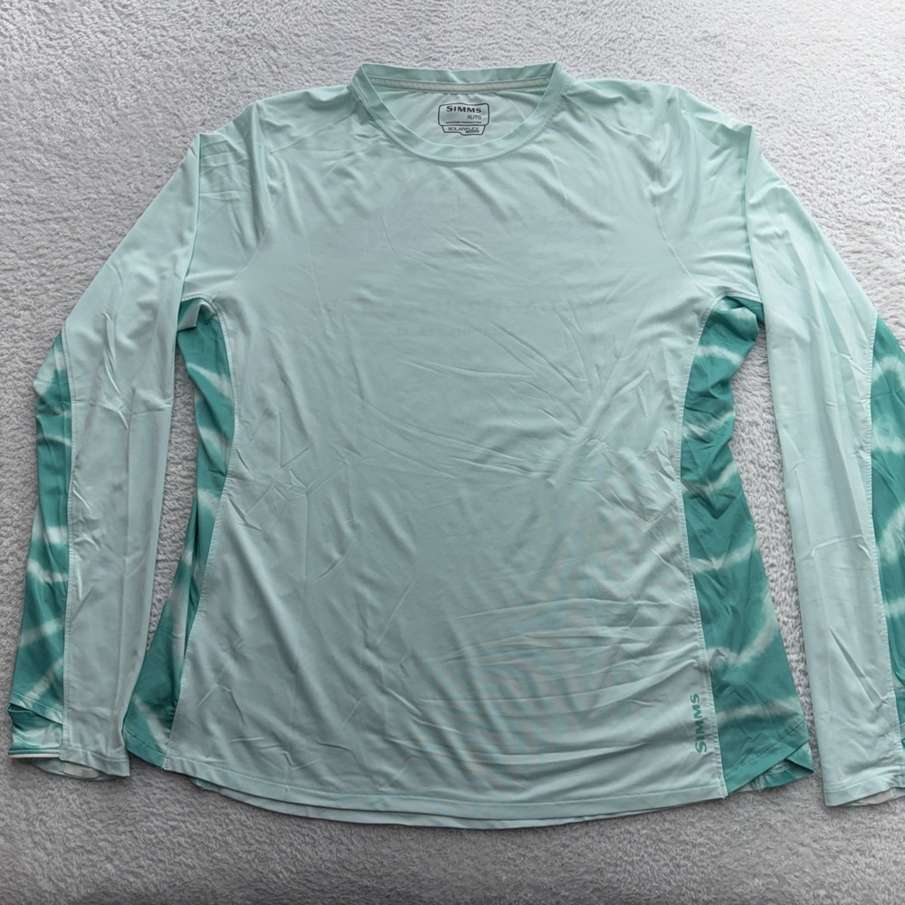 Simms Solarflex Mens XL Mint Green UPF 50 Fishing Shirt Apalach Outfitters FL